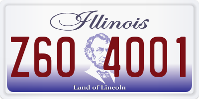 IL license plate Z604001