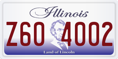 IL license plate Z604002