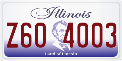 IL license plate Z604003