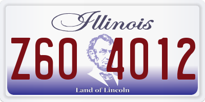 IL license plate Z604012