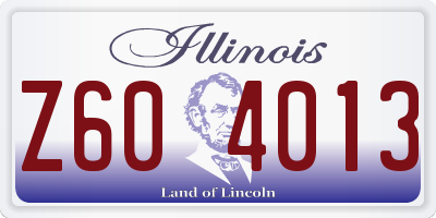 IL license plate Z604013