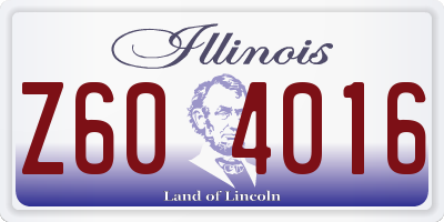 IL license plate Z604016