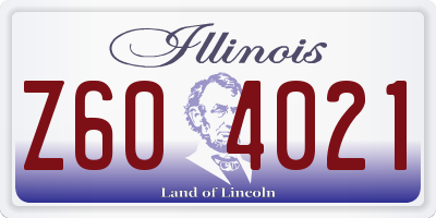 IL license plate Z604021