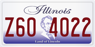 IL license plate Z604022