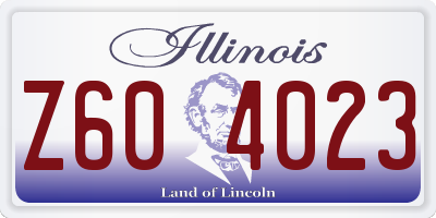 IL license plate Z604023