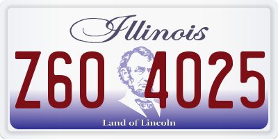 IL license plate Z604025