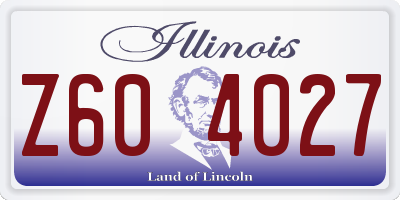 IL license plate Z604027