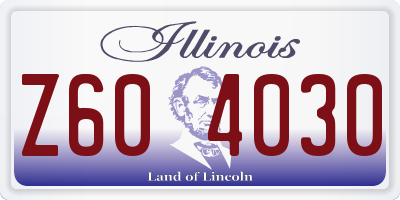 IL license plate Z604030