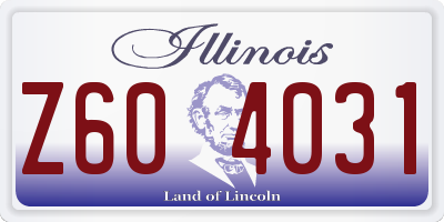 IL license plate Z604031