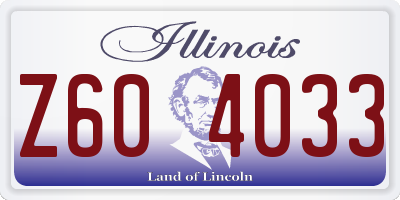 IL license plate Z604033