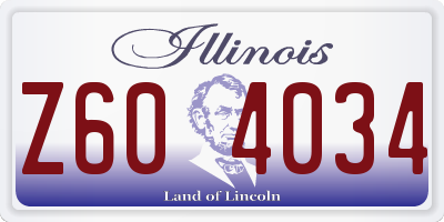 IL license plate Z604034