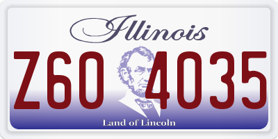 IL license plate Z604035