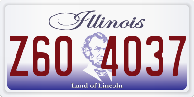 IL license plate Z604037