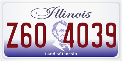 IL license plate Z604039
