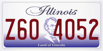 IL license plate Z604052