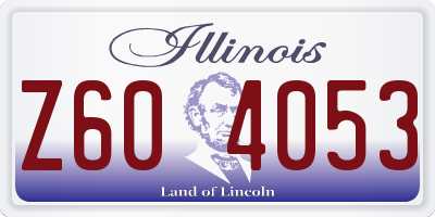 IL license plate Z604053