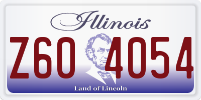 IL license plate Z604054