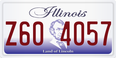 IL license plate Z604057