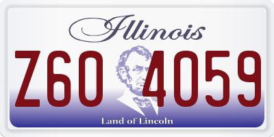 IL license plate Z604059