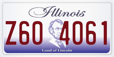 IL license plate Z604061