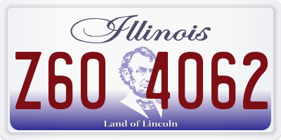IL license plate Z604062