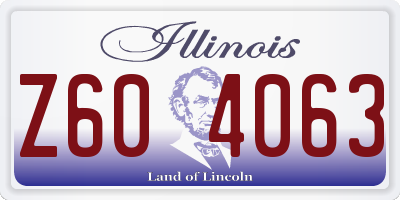 IL license plate Z604063