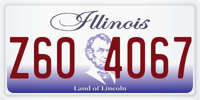 IL license plate Z604067
