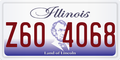 IL license plate Z604068