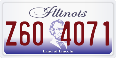 IL license plate Z604071