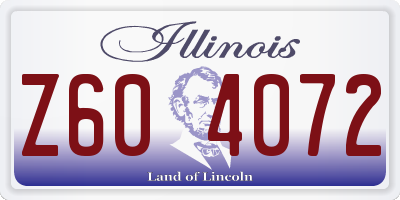 IL license plate Z604072
