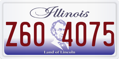 IL license plate Z604075
