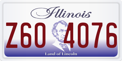 IL license plate Z604076
