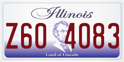 IL license plate Z604083