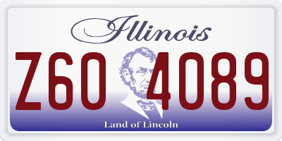 IL license plate Z604089
