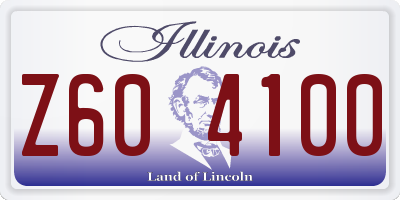 IL license plate Z604100