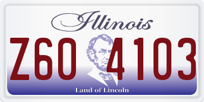 IL license plate Z604103