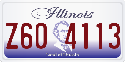 IL license plate Z604113