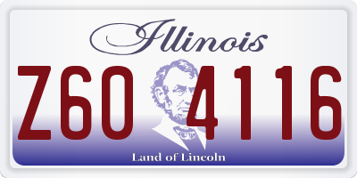 IL license plate Z604116