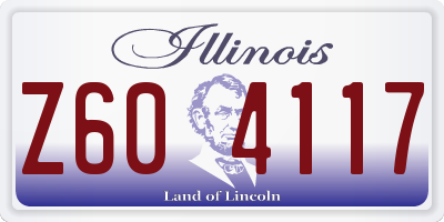 IL license plate Z604117