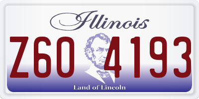 IL license plate Z604193