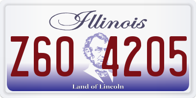 IL license plate Z604205