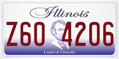 IL license plate Z604206