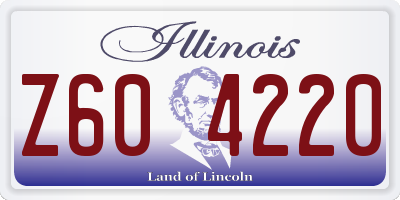 IL license plate Z604220