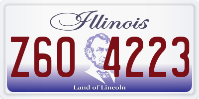 IL license plate Z604223