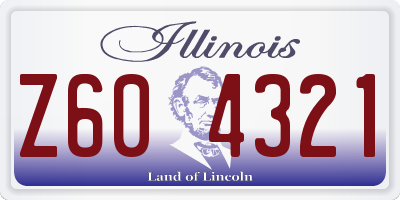 IL license plate Z604321