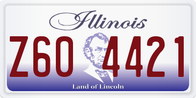 IL license plate Z604421