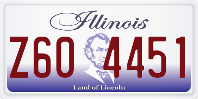 IL license plate Z604451