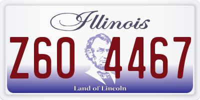 IL license plate Z604467