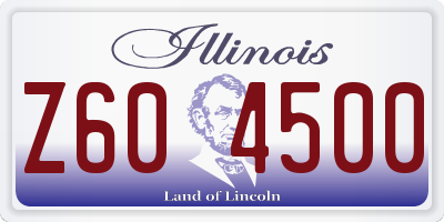IL license plate Z604500