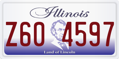 IL license plate Z604597